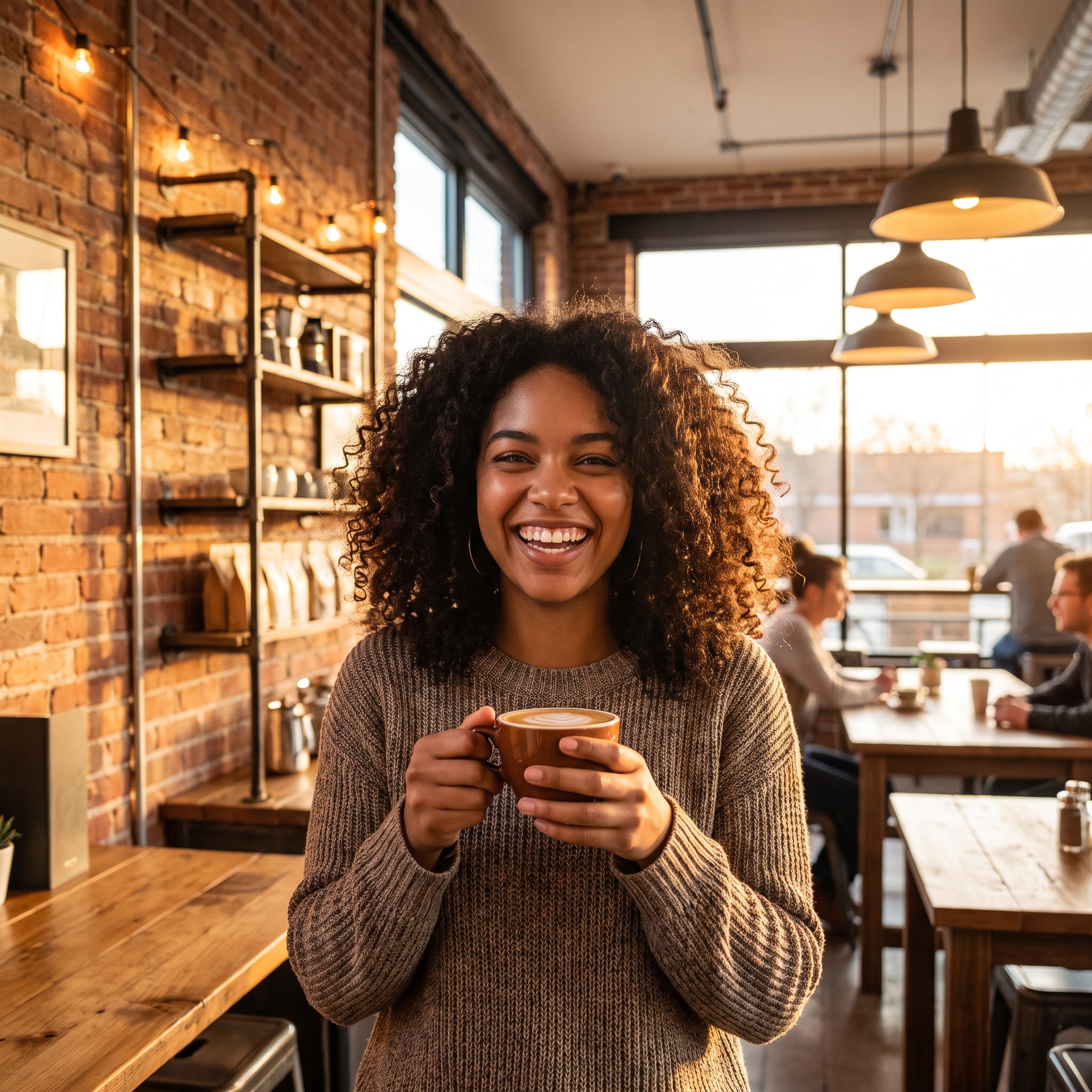 Customer enjoying coffee